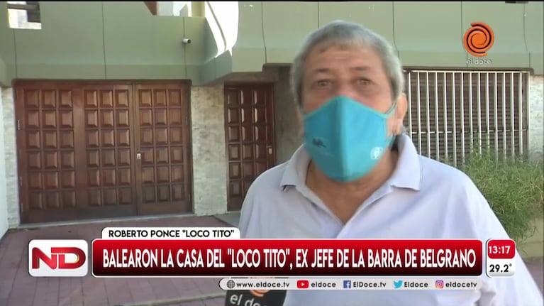 La respuesta del Loco Tito tras los tiros a su casa en Alto Alberdi