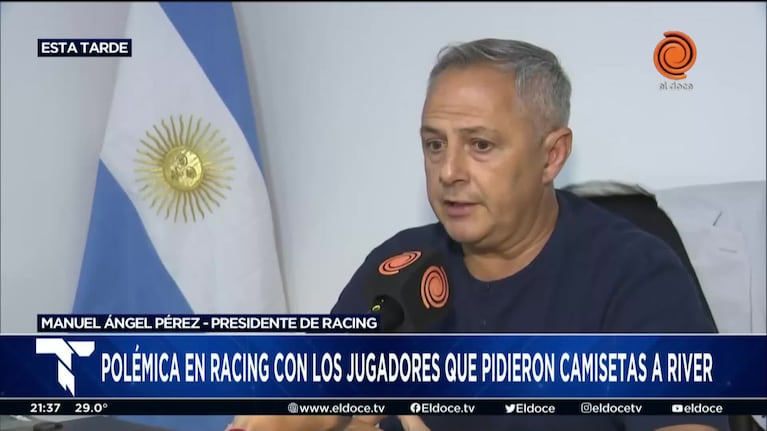 La indignación del presidente de Racing con los jugadores que pidieron camisetas a River