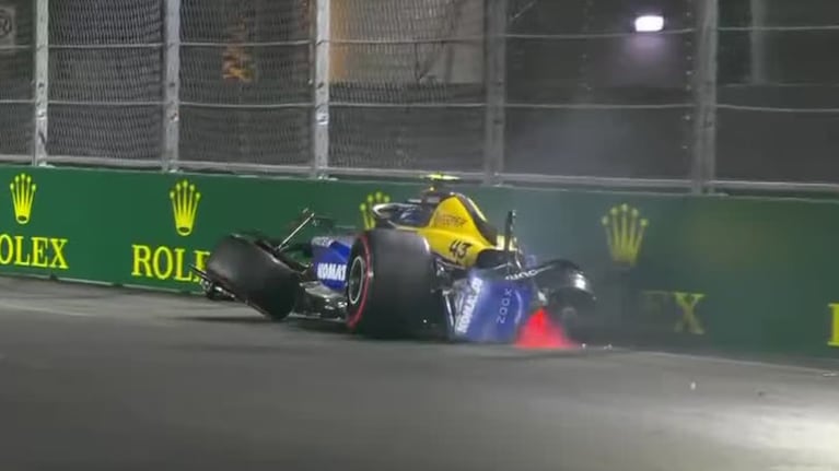 Así fue el brutal choque de Franco Colapinto en la clasificación del GP de Las Vegas