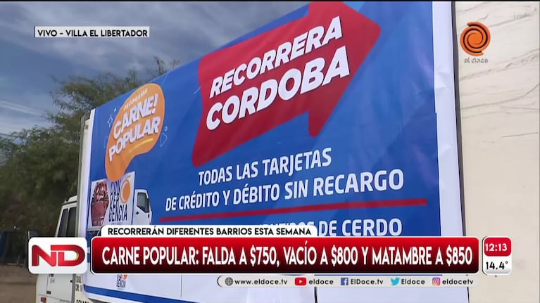 Llevan “carne popular” a los barrios de Córdoba