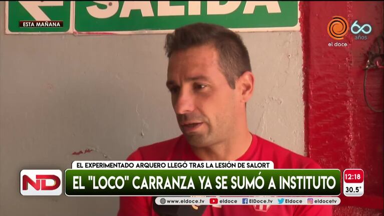 El "Loco" Carranza se sumó al plantel de Instituto