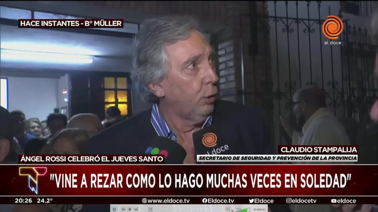 El secretario de Seguridad y el mensaje de su asistencia a la misa de Rossi en Müller