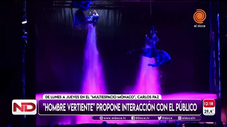 El hombre vertiente se presenta en Carlos Paz