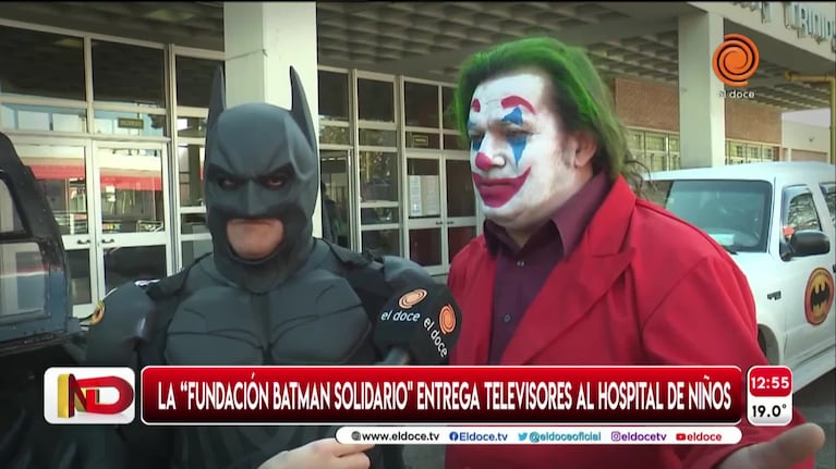  La movida solidaria del Batman cordobés junto al Guasón en el Hospital de Niños