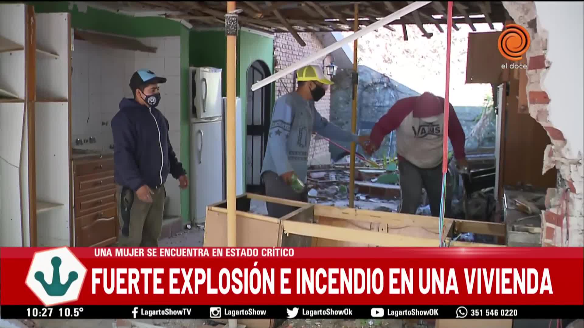 Una embarazada está grave: estaba cocinando y su casa explotó