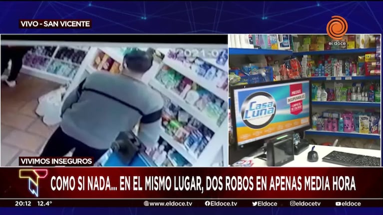 Tiene un local de artículos del hogar y le robaron dos veces en 25 minutos