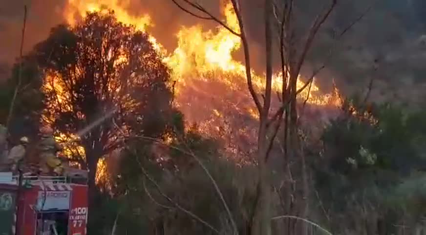 El contrafuego en La Cumbre