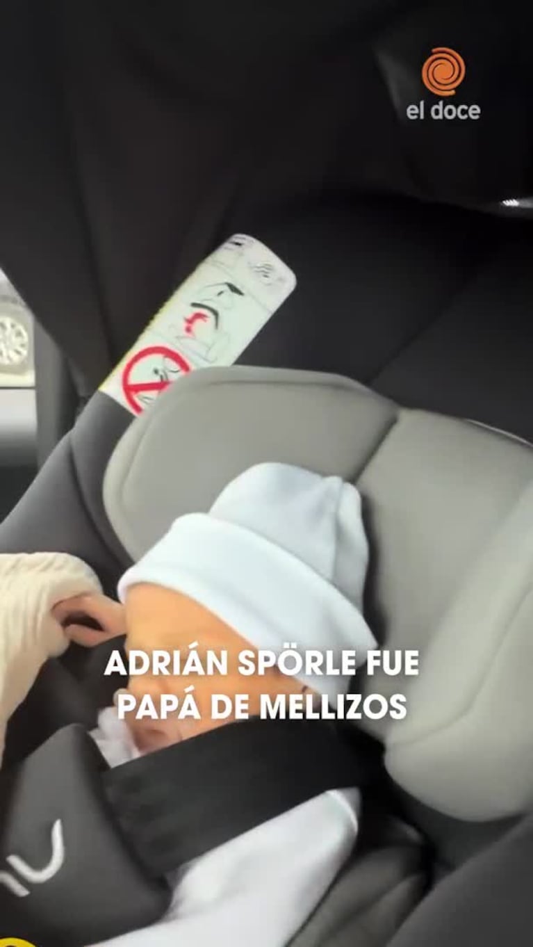 Sporle, jugador de Belgrano, fue papá de mellizos y los mostró en redes