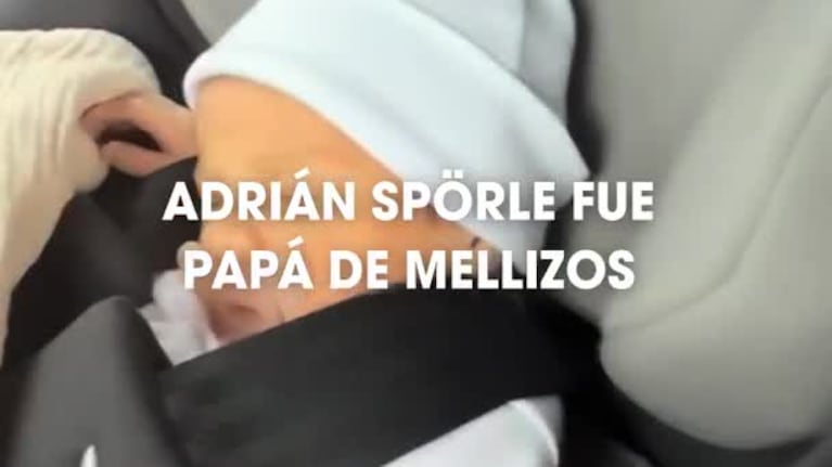Sporle, jugador de Belgrano, mostró a sus mellizos recién nacidos