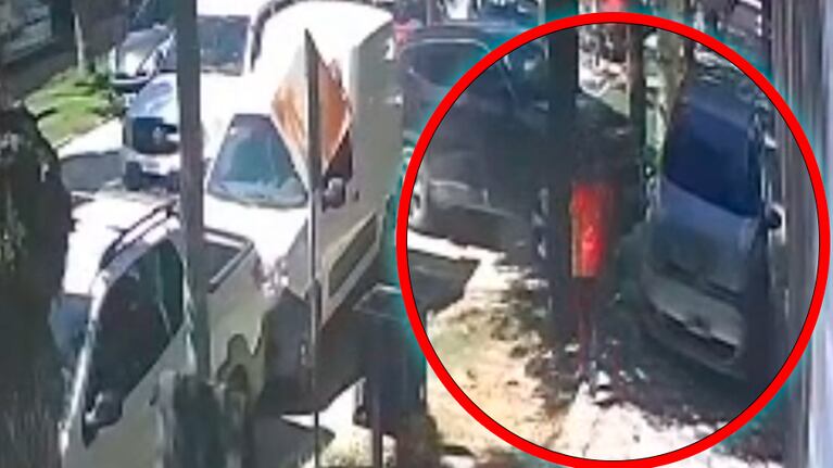 Peligro con un auto que circuló por la vereda