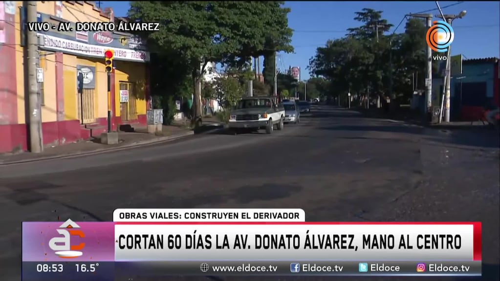 Por obras, cambios de tránsito en avenida Donato Álvarez