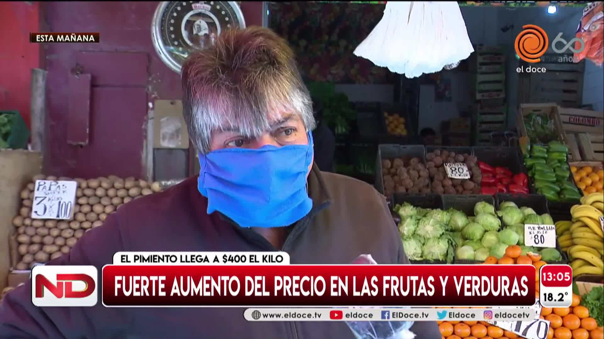 Fuerte aumento de precio de frutas y verduras