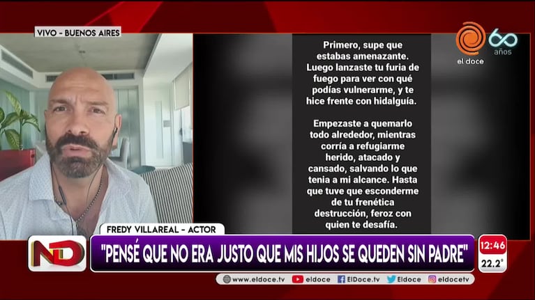 Fredy Villarreal contó cómo fue el pos coronavirus