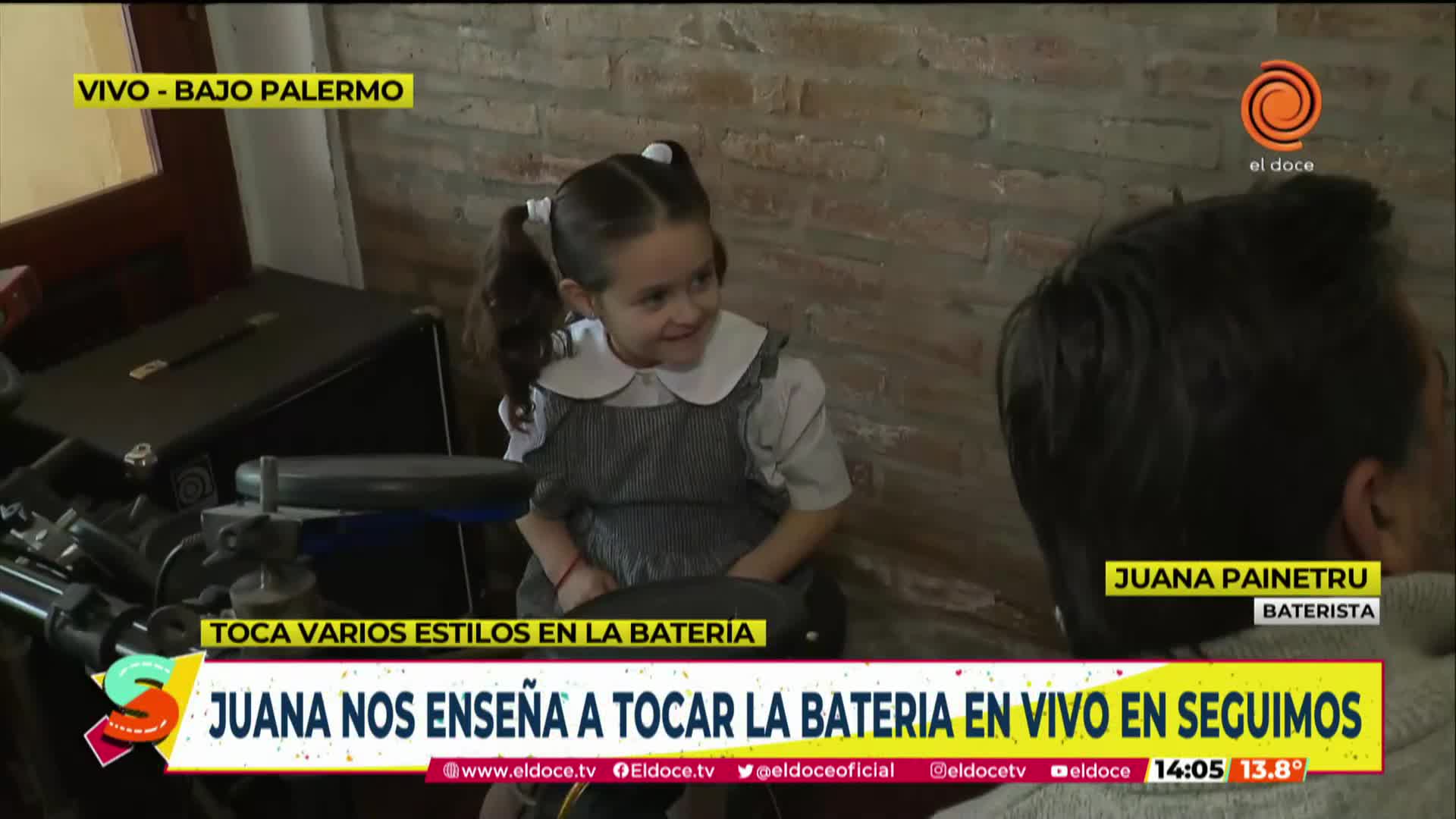 La nena de 5 años que la rompe con la batería