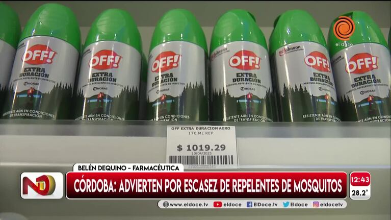 Advierten por escasez de repelentes de mosquitos en Córdoba