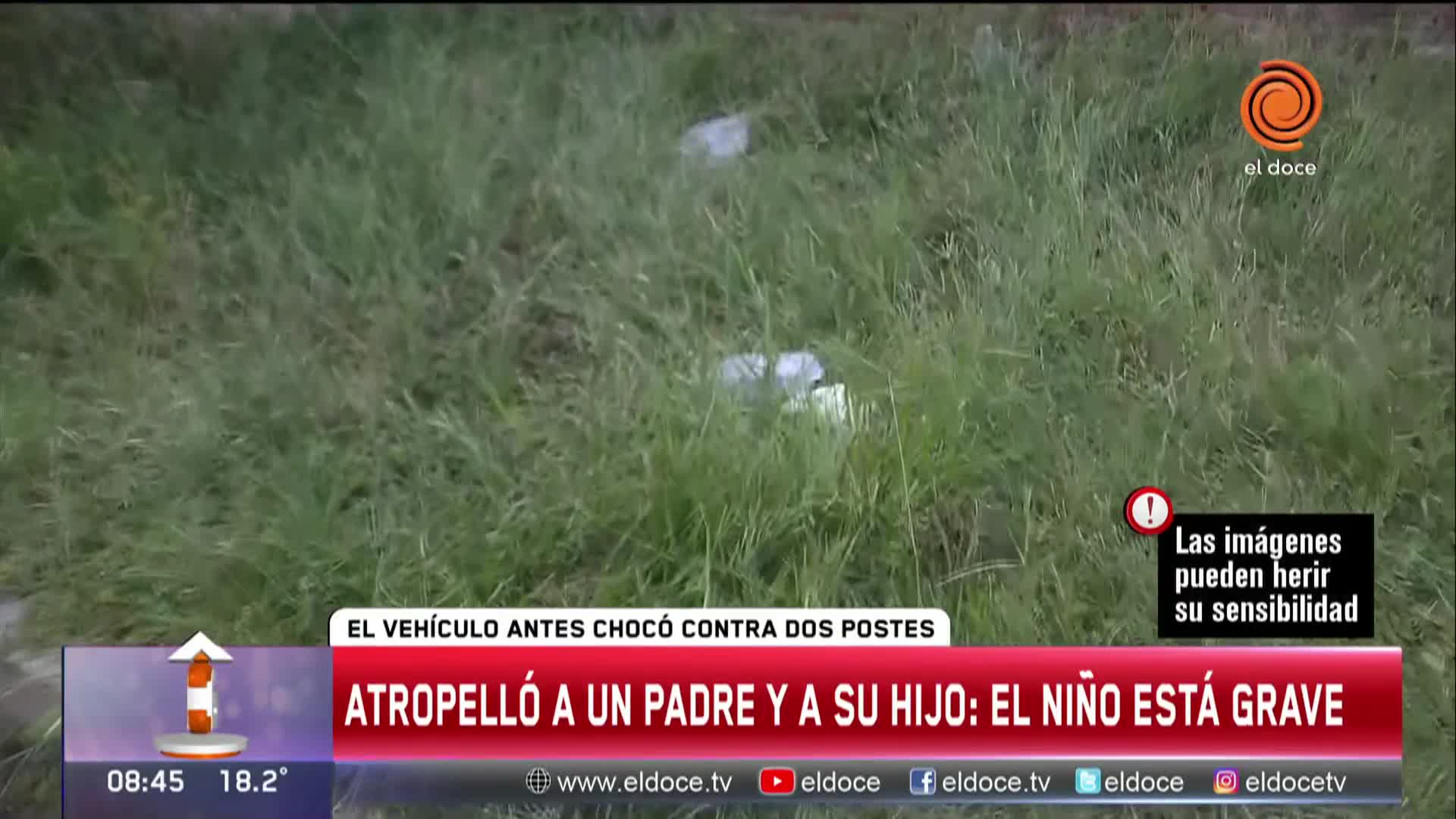 Atropelló a un padre y su hijo: el nene está grave