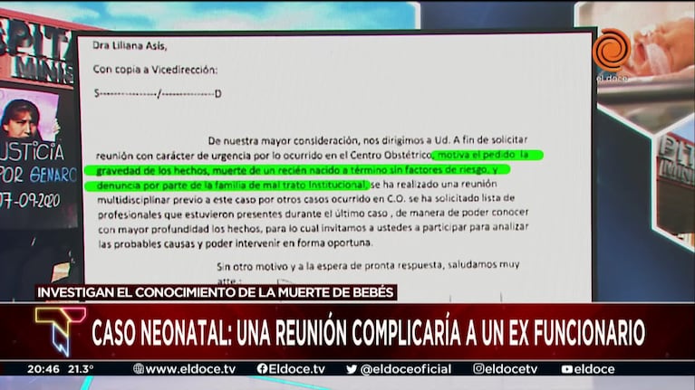 Neonatal: las sospechas contra un exfuncionario que sabía de las muertes