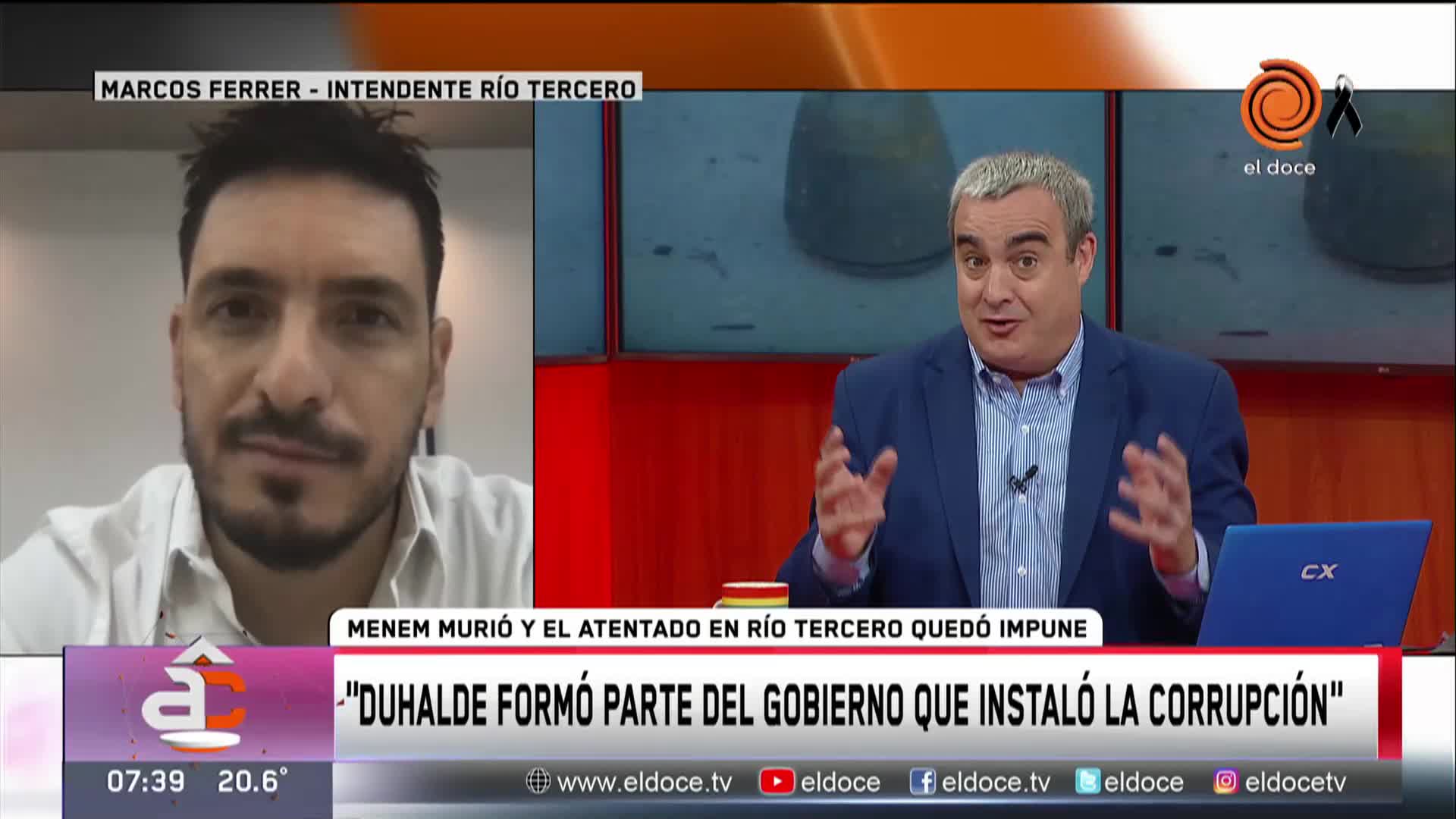 Murió Menem: el intendente de Río Tercero le respondió a Duhalde