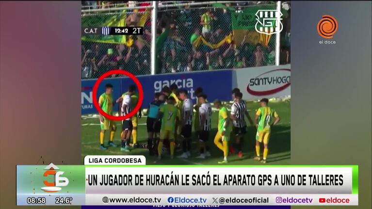 Indignante gesto de un jugador de Huracán con uno de Talleres