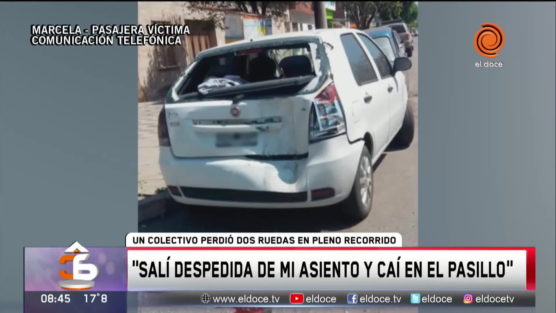 Accidentada en el colectivo que perdió las ruedas: "Salté de mi asiento y rodé"