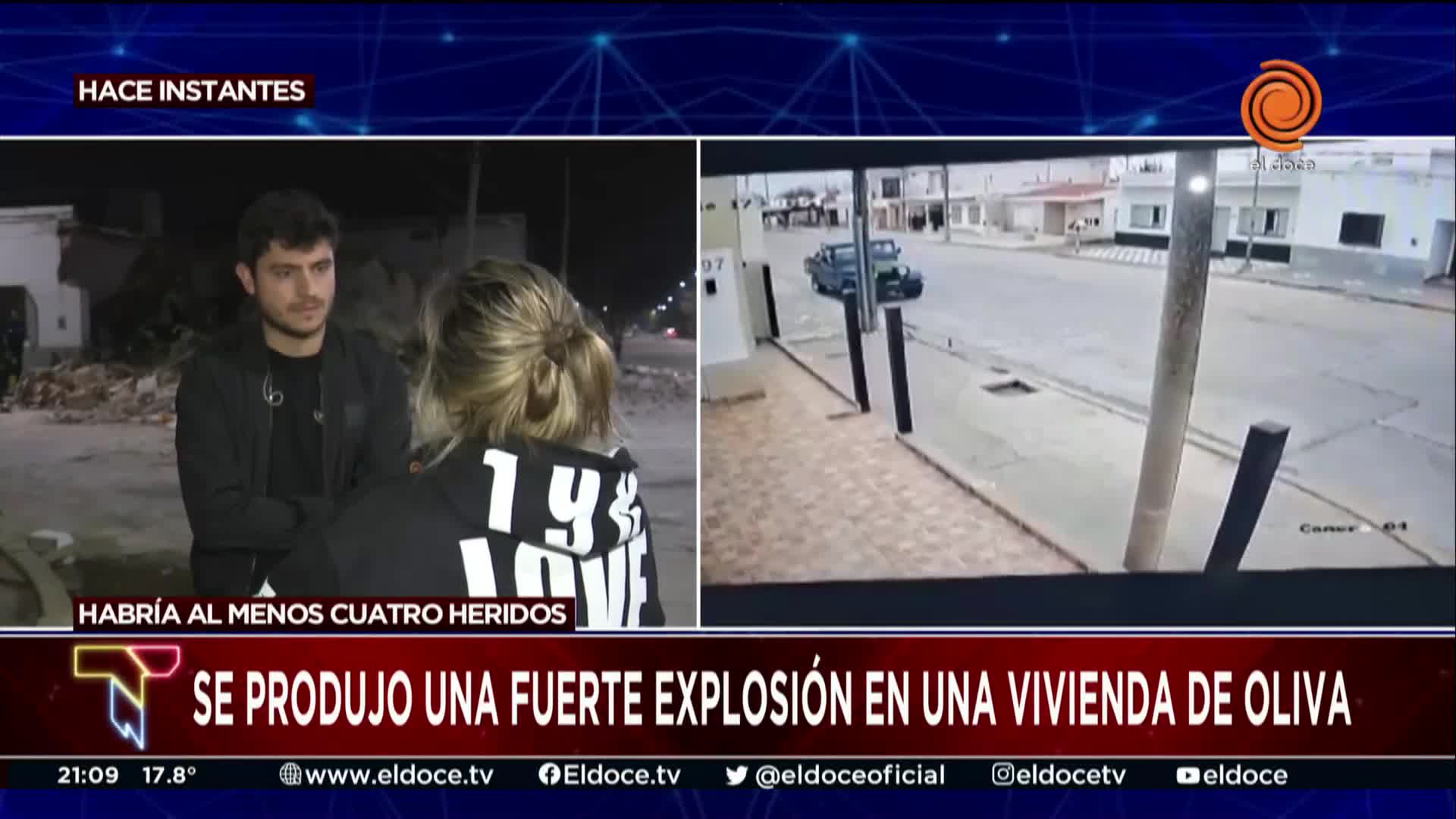 Una vecina relató el momento de la explosión en una casa de Oliva