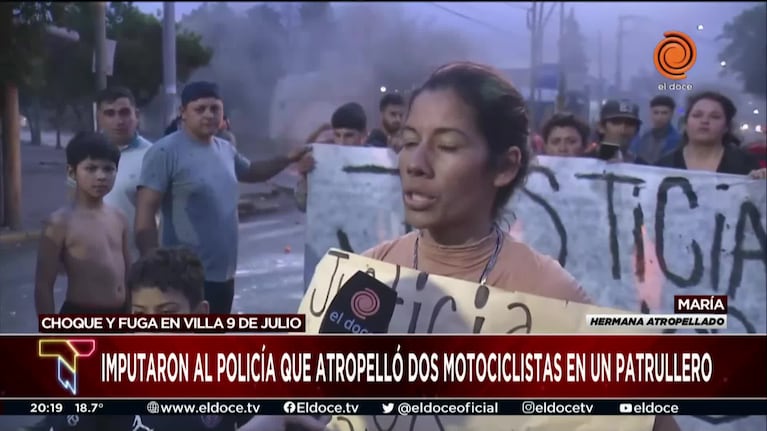 Villa 9 de Julio reclamó la detención de los policías que chocaron la moto