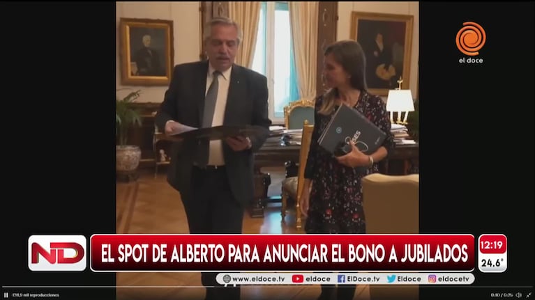 El spot de Alberto Fernández y el bono a jubilados