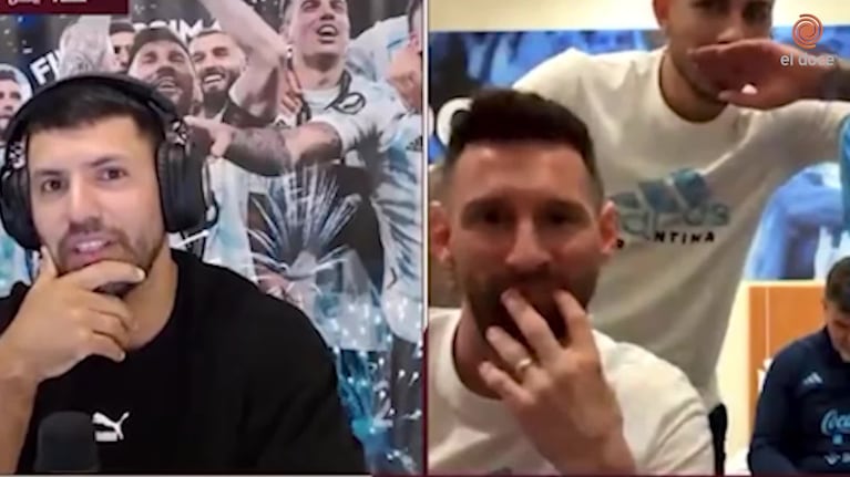 Messi junto al Kun Agüero en stream