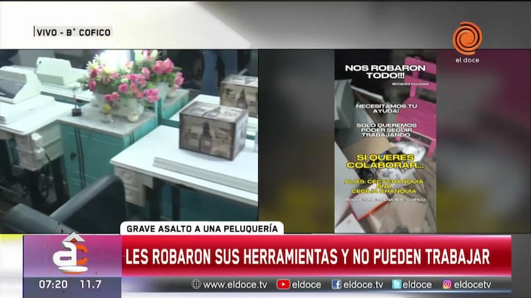 Asaltaron una peluquería y se llevaron herramientas de trabajo por $800 mil