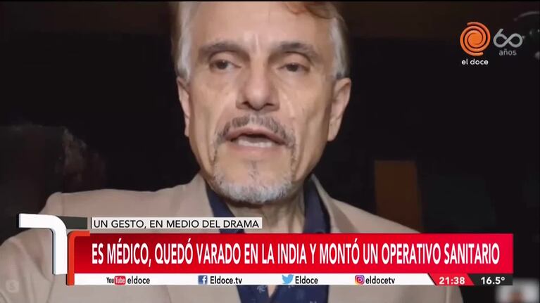 Un médico cordobés quedó aislado en la India y montó un operativo sanitario