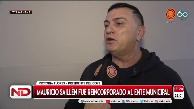 Mauricio Saillén, líder del Surrbac, vuelve al COyS: "La ley lo ampara"