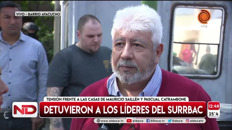 Suárez, de Luz y Fuerza, fue a la casa de Saillén para apoyarlo