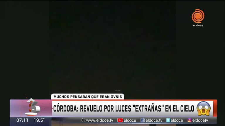 Córdoba: luces "extrañas" en el cielo
