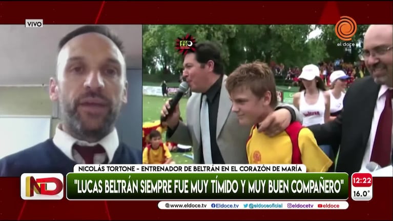 El recuerdo del entrenador de Lucas Beltrán en Fútbol Infantil