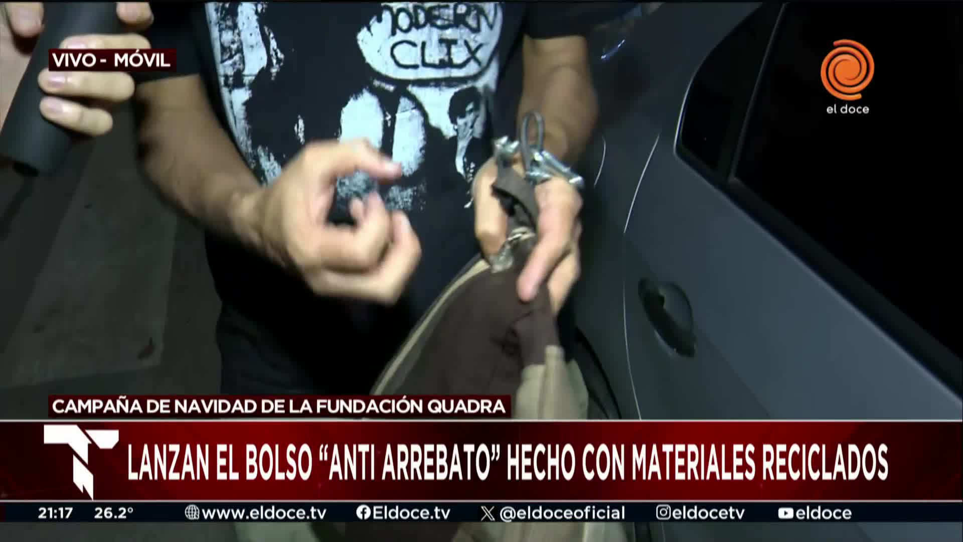 Lanzaron el "bolso anti arrebato", hecho con materiales reciclados