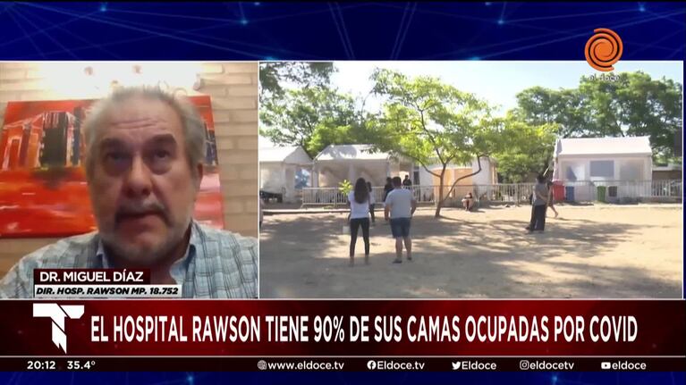 El Hospital Rawson tiene un 90% de ocupación de camas Covid