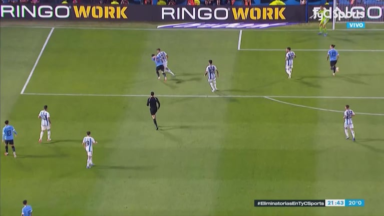 El gol de Araújo y el 1 a 0 de Uruguay a Argentina