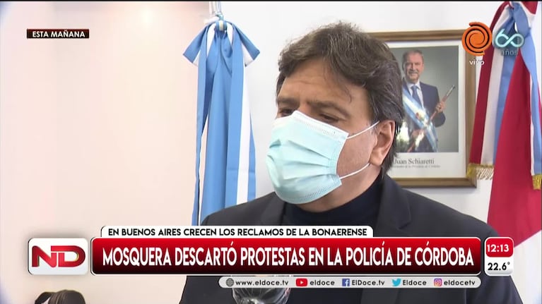 Mosquera negó crisis policial en Córdoba en medio del conflicto en Buenos Aires