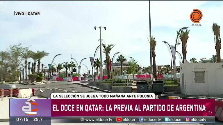 La gigantografía de Messi frente a la increíble bahía de Doha