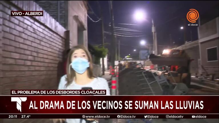 Además de las cloacas, las lluvias: otra preocupación en Alberdi