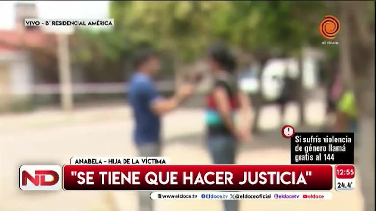 El llanto de la hija de la mujer asesinada en Córdoba 