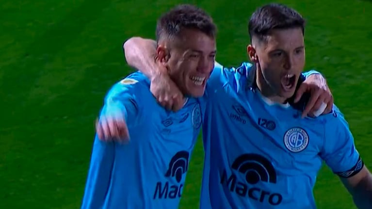 El gol de Compagnucci para el 1 a 0 de Belgrano ante Banfield