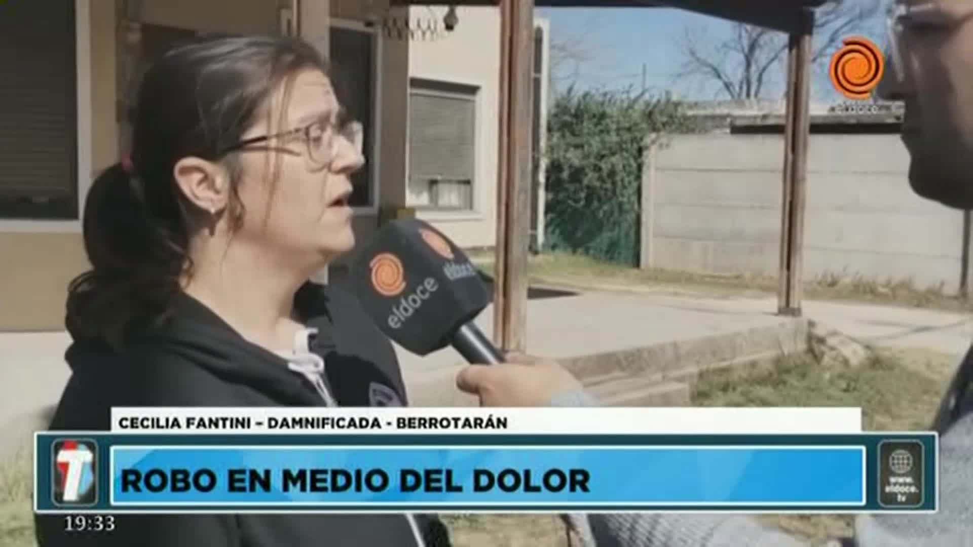 Le robaron a horas del sepelio de su marido