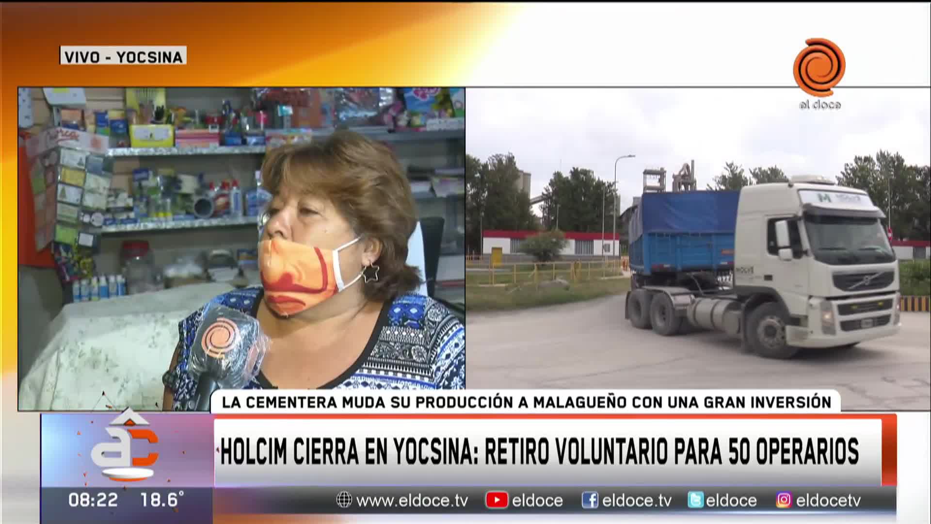 Yocsina: sufre el cierre de la cementera Holcim