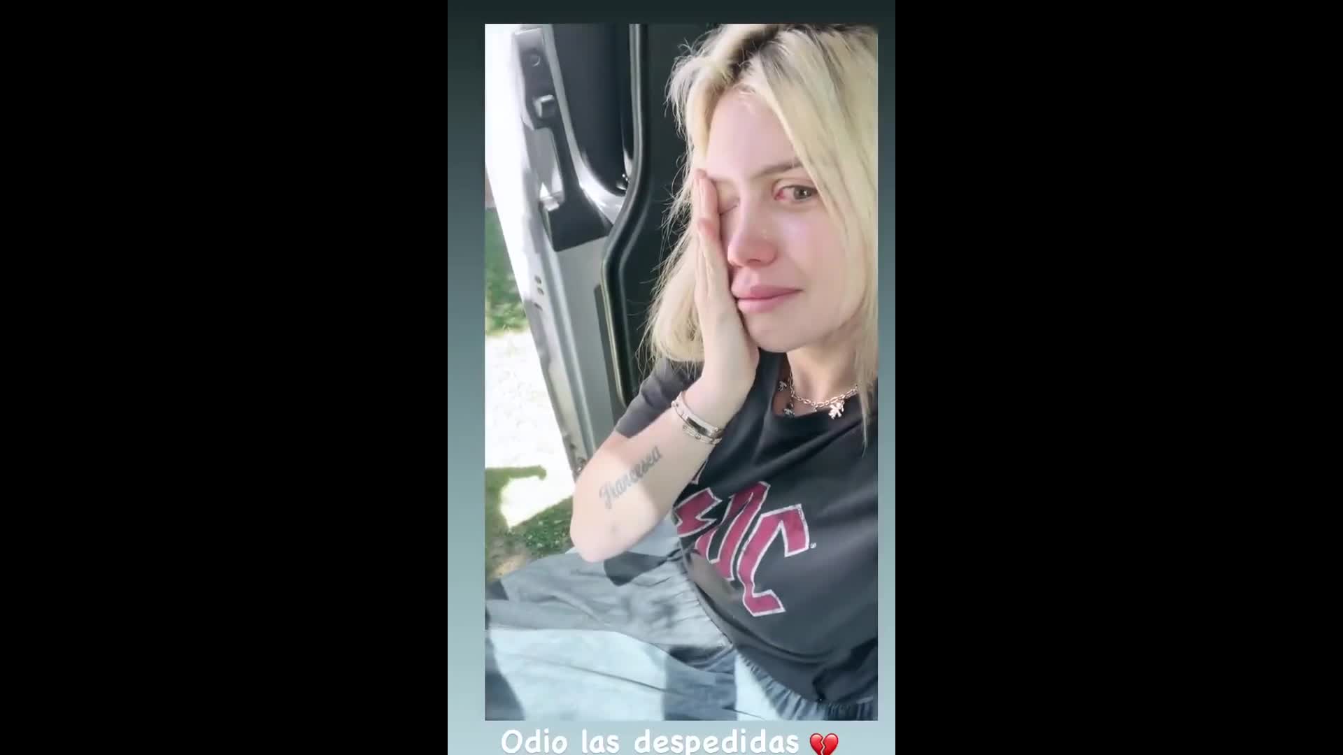 Wanda Nara se grabó llorando desconsoladamente