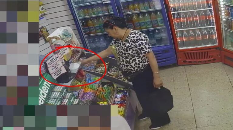 Señora se robó un celular de un kiosco del centro de Córdoba y quedó grabada