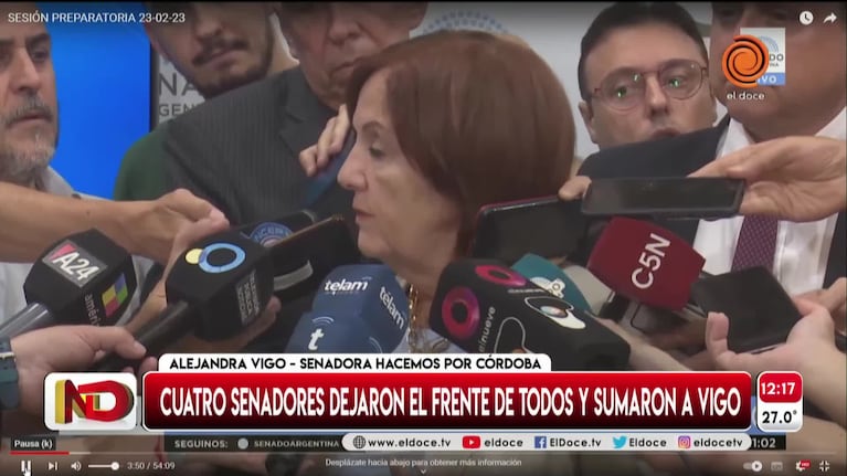 Alejandra Vigo habló tras la conformación de un nuevo bloque en el Senado