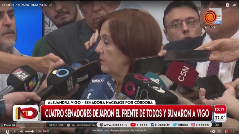 Alejandra Vigo habló tras la conformación de un nuevo bloque en el Senado