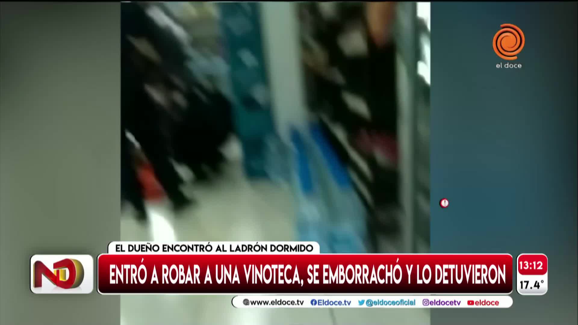 Llegó a su vinoteca y encontró a un ladrón borracho y durmiendo