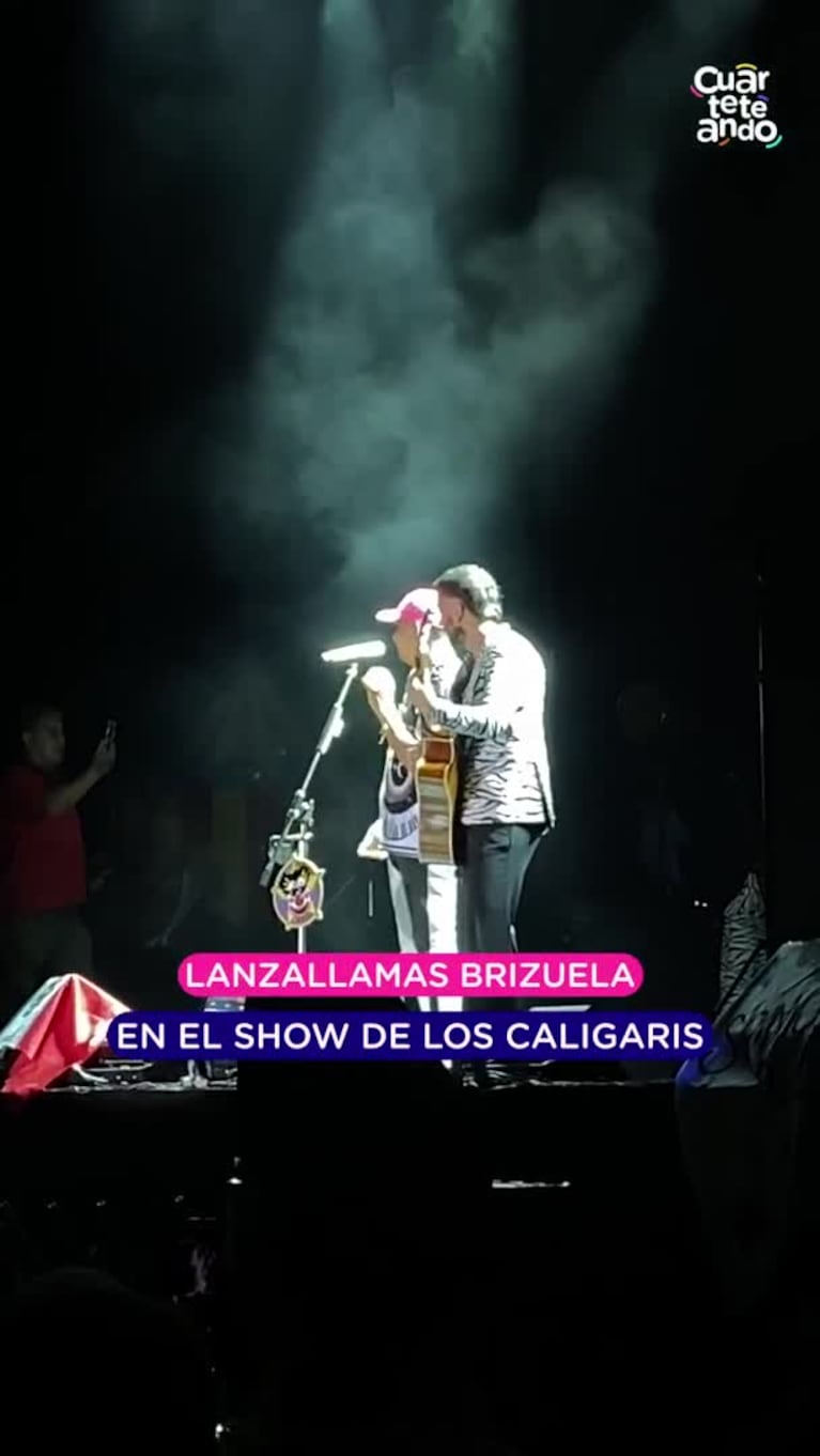 Lanzallamas Brizuela sorprendió y cantó con los Caligaris 
